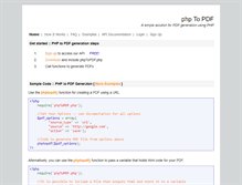 Tablet Screenshot of phptopdf.com